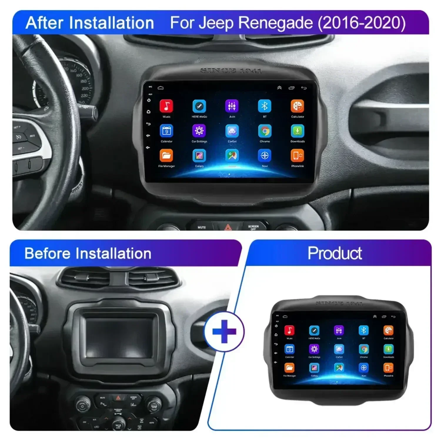 for Jeep Renegade 2016 - 2020 Android 13 Car Radio Multimedia Video Player Stereo Navigation GPS 4G Carplay Autoradio WIFI 2 Din