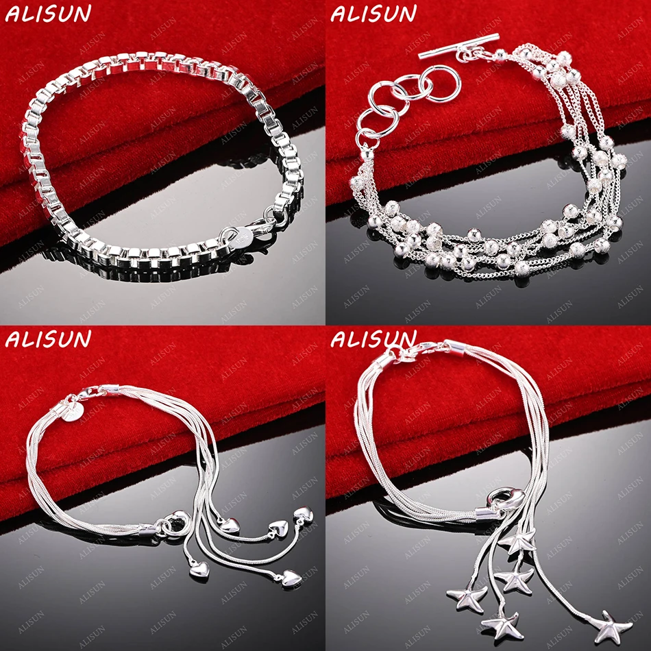 

ALISUN 925 Sterling Silver Design Bracelets For Women Men Creativity Gifts Street All-match Party And Daily Wear