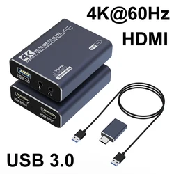HD 1080P 4K@60Hz 1080P HDMI Video Capture Card To USB 3.0 Captura Board Game Record Live Streaming Broadcast HDTV LAPTOP