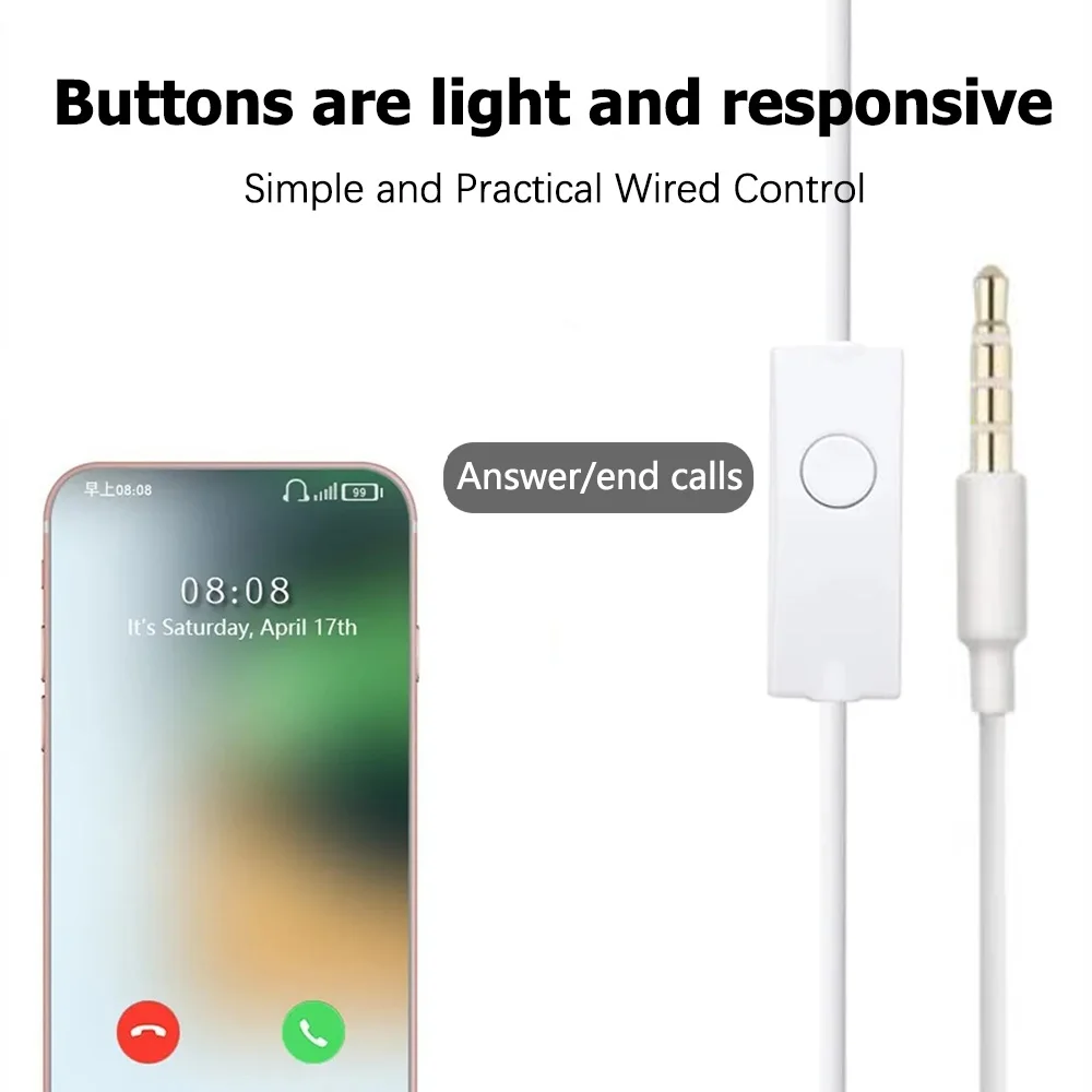 Für Samsung Kopfhörer EHS61 S5830 3,5mm Wired Headset Mit Mikrofon Für Galaxy A15 A14 A06 A05 A25 A34 A13 a12 M15 M34 M14 S9 S10 Plus – Detail 7