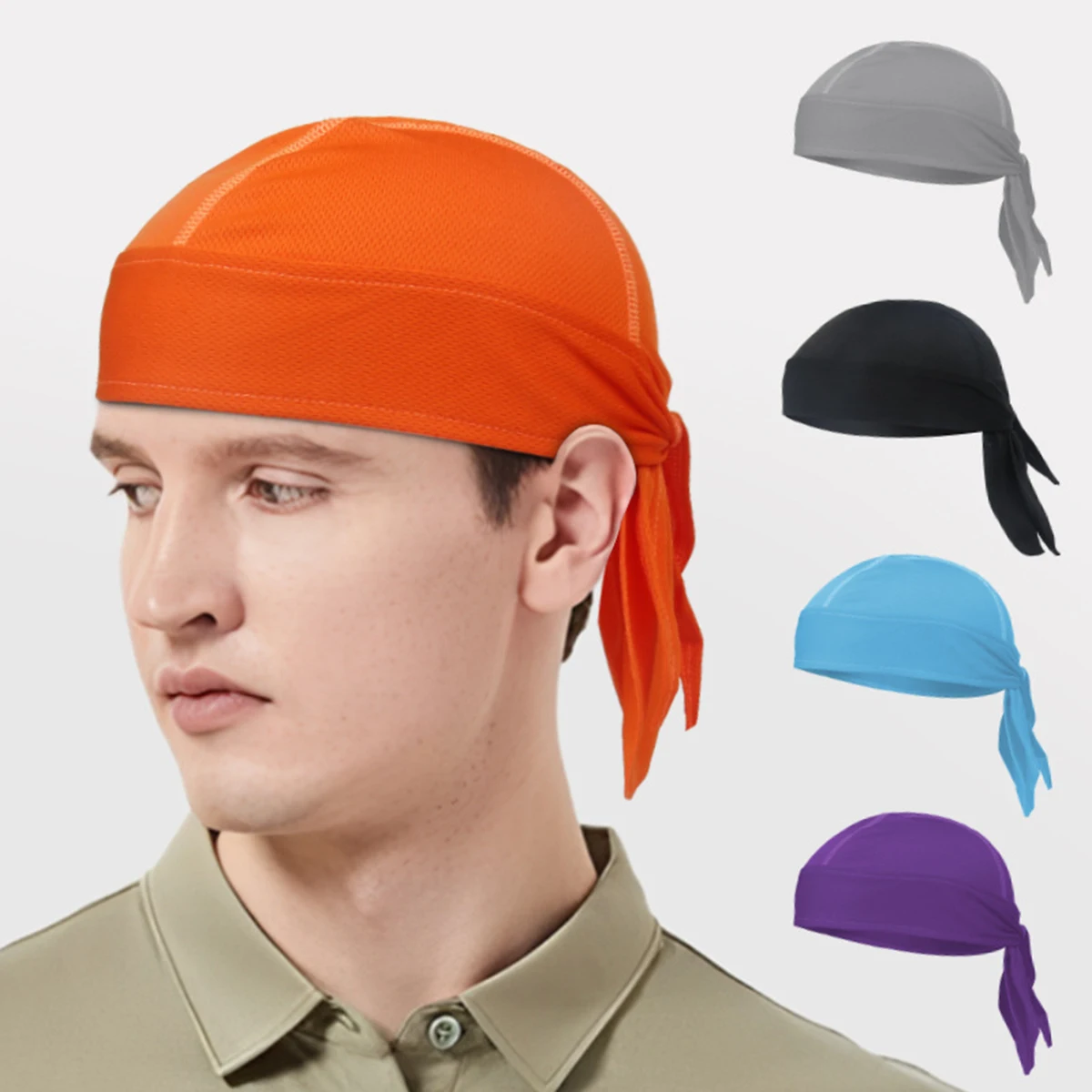 Balaclava Piratenmütze für Männer und Frauen, atmungsaktives Mesh, schweißabsorbierend gefüttert, für Radfahren, Wandern, bequemer Helmüberzug – Detail 1