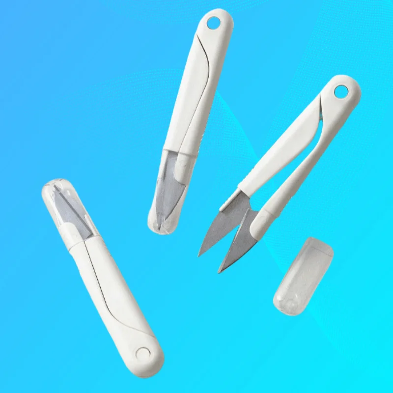 

Stainless Steel Thread Head Scissors for Household Use - Compact Design with Cover