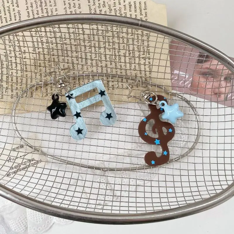 Niedlicher Musiknoten-Stern Acryl-Schlüsselanhänger im INS-Stil, Kreativer Pentagramm-Musiknoten-Taschenanhänger, Schlüsselring, Rucksack-Dekoration, Geschenk – Detail 7