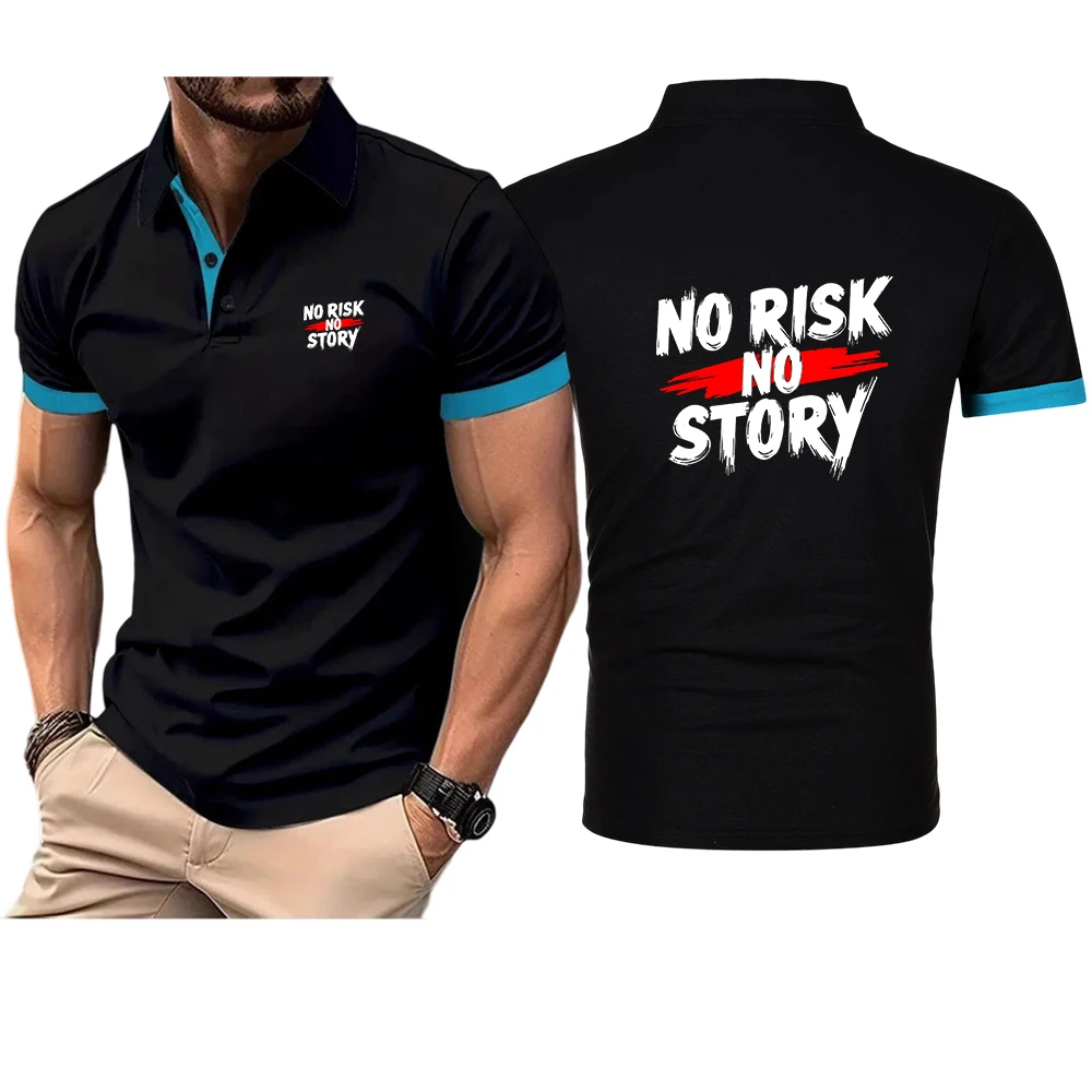 

Streetwear Pattern 2025 Men's New Summer Hot Sale Fashion Breathable Polos Shirt Bold Letter Casual Solid Color Slim Fit Top