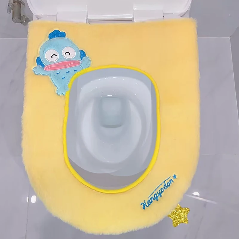 Simpatico cartone animato peluche tappetino per wc domestico inverno caldo wc coprisedile impermeabile