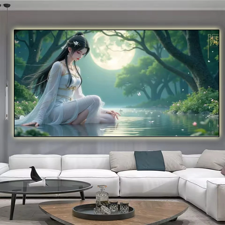 

Big 5D Diamond Landscape New Series Fairy Flower Full Diamond Mosaic Embroidery Animal Woman Painting Decoration
