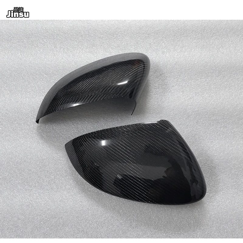 Carbon Fiber Mirror Covers For VW All New Golf 8 DSG R-Line 1.4T 2021 2022 2023 Year MK8 GTI 2.0T 1:1 Car Side Rearview Caps 2Pc