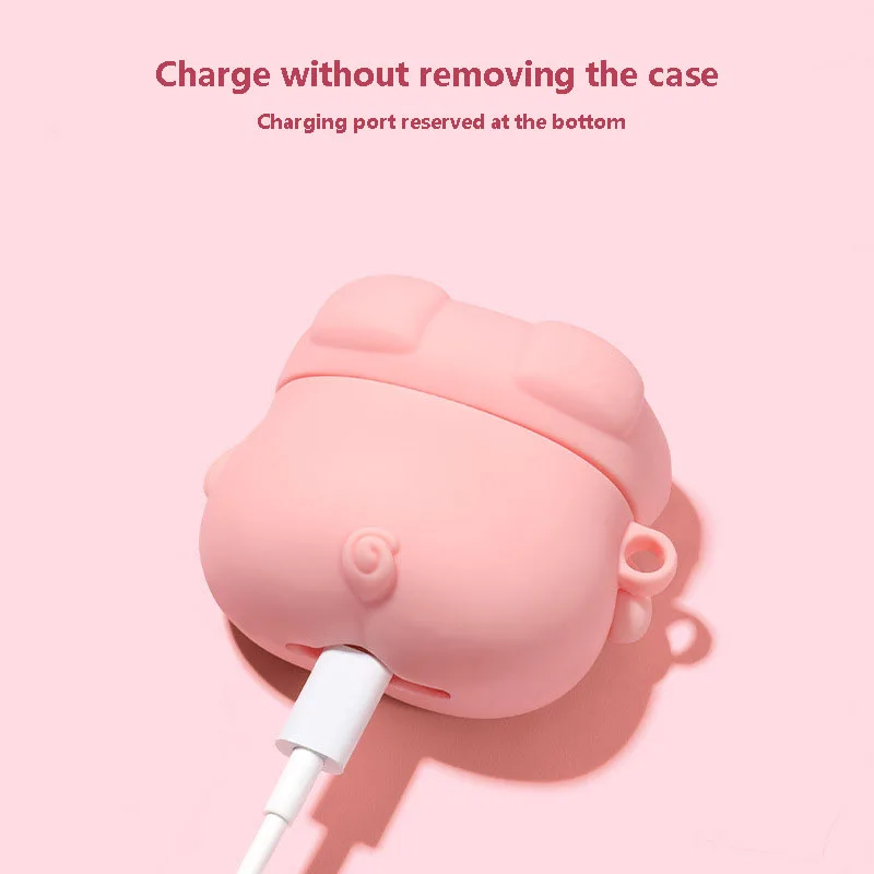 حافظة حماية بلوتوث لطيفة على شكل خنزير لأجهزة AirPods 4th اللاسلكية Airpod 3 Pro 2 1 3rd ملحقات غطاء سماعات الأذن
