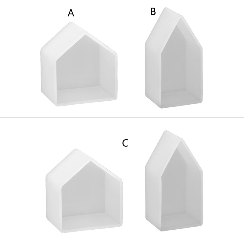 Geometry House Shaped Resin Mold Epoxy Resin Mold DIY Jewelry Insect Plant Making Micro Landscape Decor NEW
