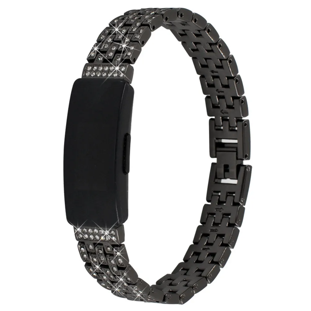 

1 шт. блестящий стильный металлический ремешок для часов с бриллиантовым дизайном, простой и элегантный, для повседневного использования, совместим с умными часами Fitbit