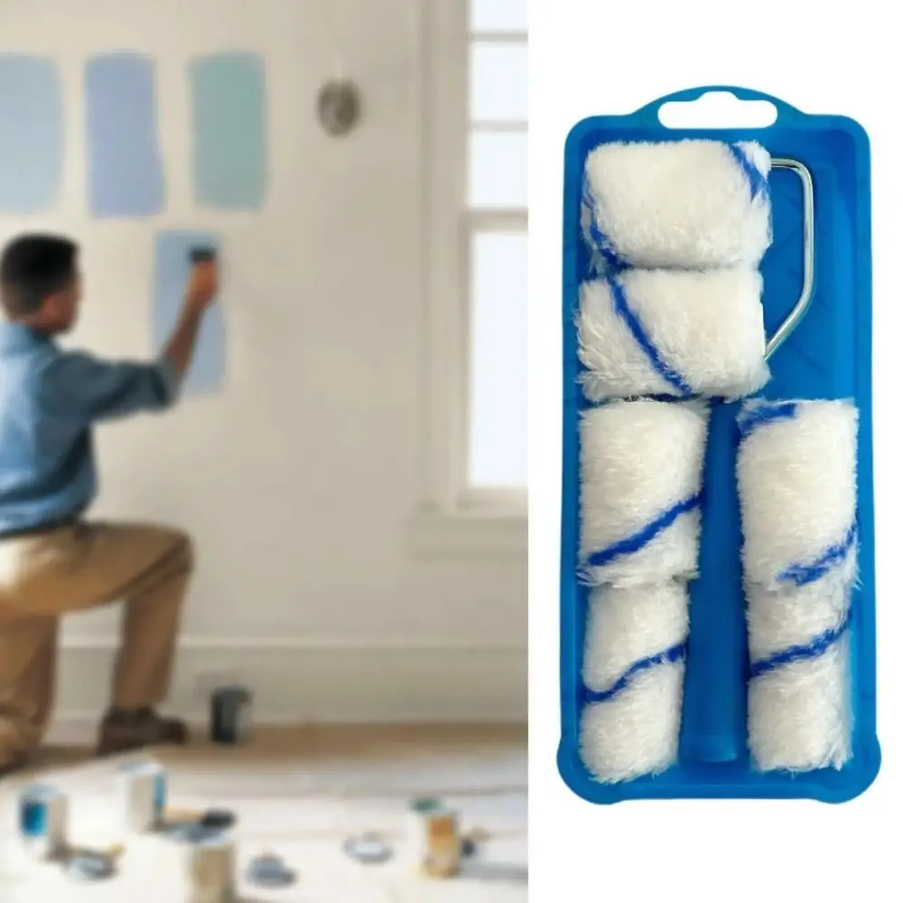 High-Density Fabric Paint Rollers Set Lint-Free 2Inch Paint Roller Tray Smooth Finish Mini Paint Roller Painting Walls view 3