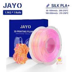 JAYO Tri-Colors SILK PLA 3D Printer Filament 1.75MM Coextrusion PLA + Filament Multicolor Like Dual Color Rainbow PLA 1.1KG