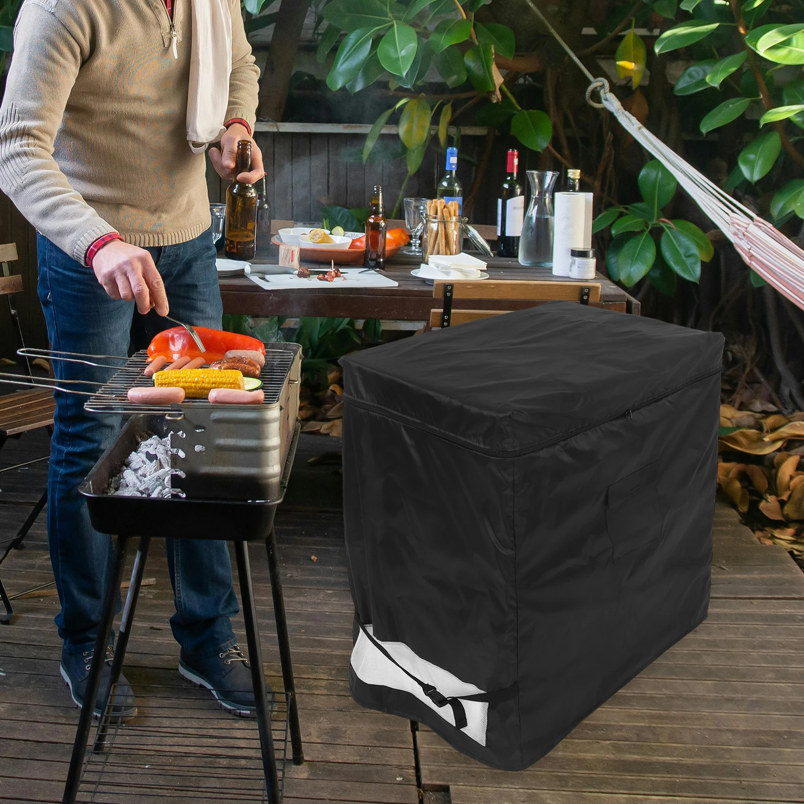 

Outdoor Indoor Upright Freezer Cover with Zipper 5.0 Anti Dust Waterproof Furniture Covers Stand Up Deep Freezer Protector