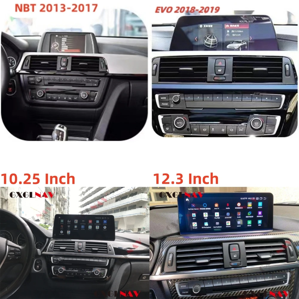 

12.3/10.25 Inch Android 13 Qualcomm Car Radio For BMW 3 Series F30/F31/F34/F35 /4Series F32/F33/F36 2013-2017 NBT&EVO 2018-2019