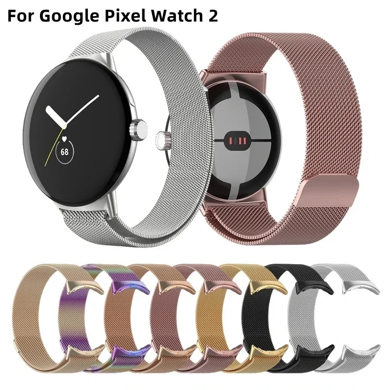 

Миланский ремешок-петля для Google Pixel Watch 2, магнитный ремешок без зазоров, металлический браслет из нержавеющей стали для ремешков Google Pixel Watch