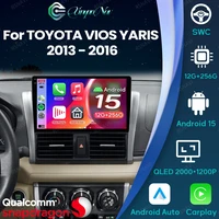 Android 15 para TOYOTA VIOS YARIS 2013 - 2016 unidad principal Radio de coche Multimedia BT 4G LTE navegación Qualcomm reproductor Viedo estéreo