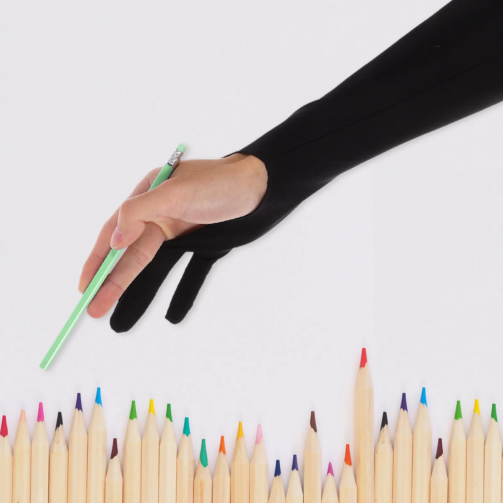 Two-Finger Painting Glove for Artists Designers Digital Drawing Tablet Sketching Pad Breathable Soft Flexible Precision Control