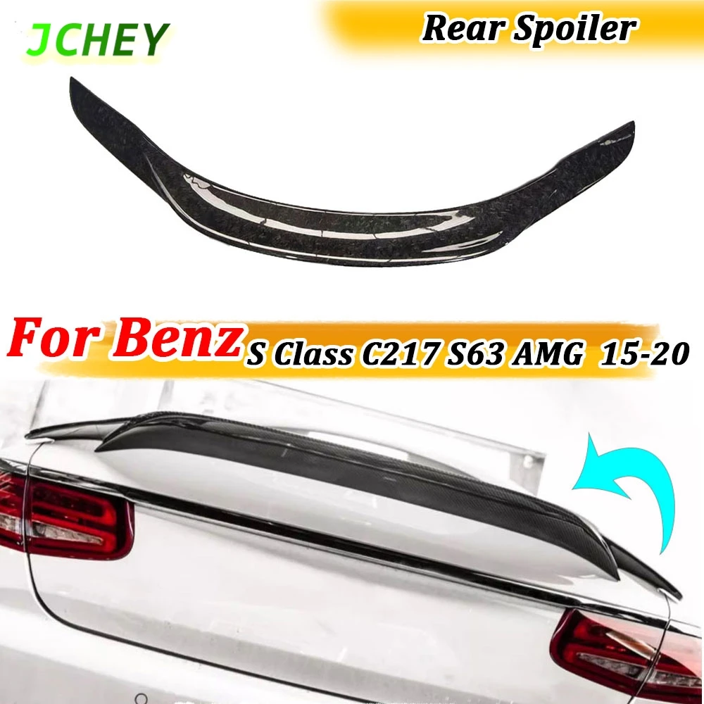 Car Rear Trunk Lip Spoiler Wing for Benz S Class W217 C217 S63 S65AMG Coupe 2015-2020 Forged Carbon Fiber Decoration Accessories