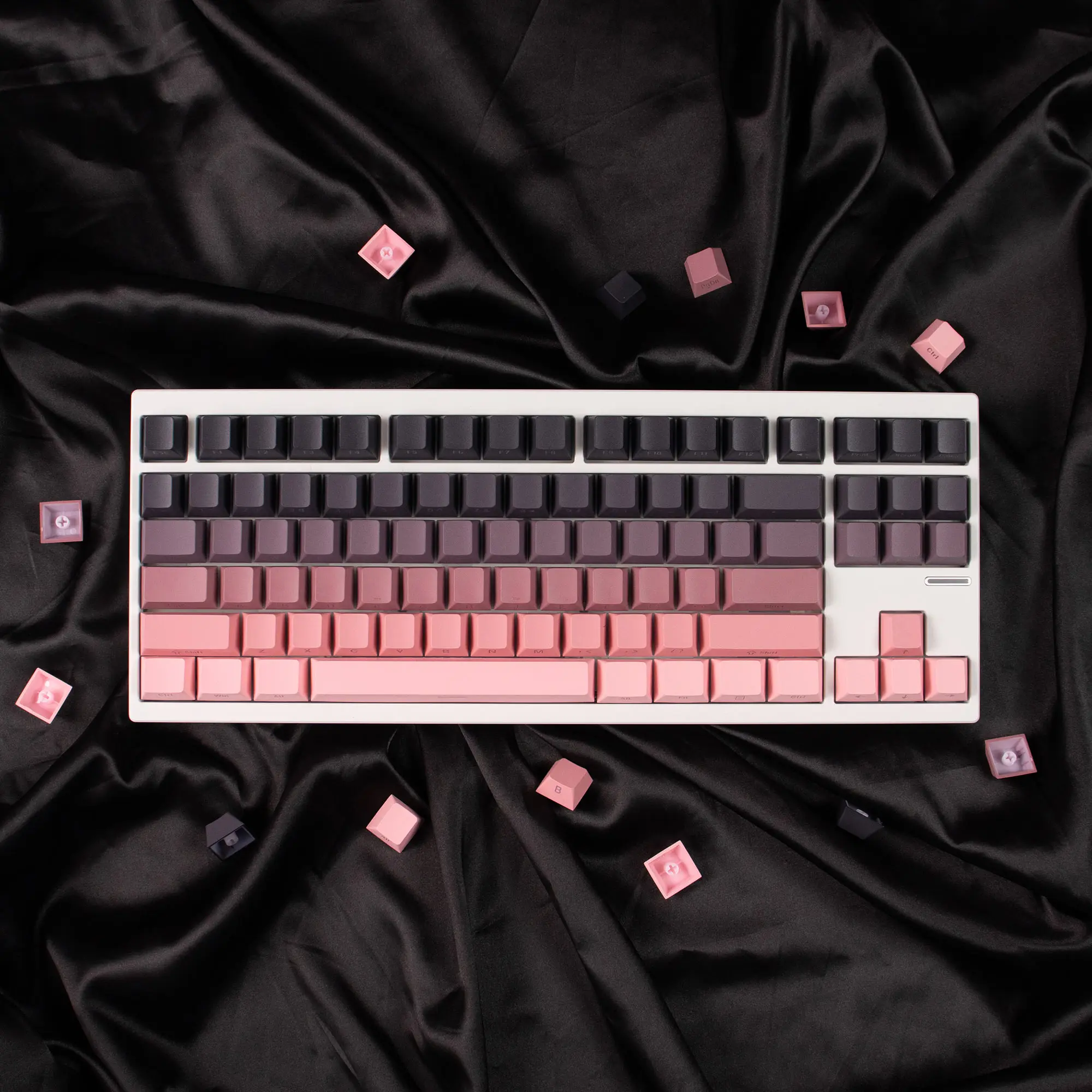 135 Keys Blackberry Keycaps for Mechanical Keyboard PBT Double Shot Cherry Profile Side Print Gradient Backlight Through GK61