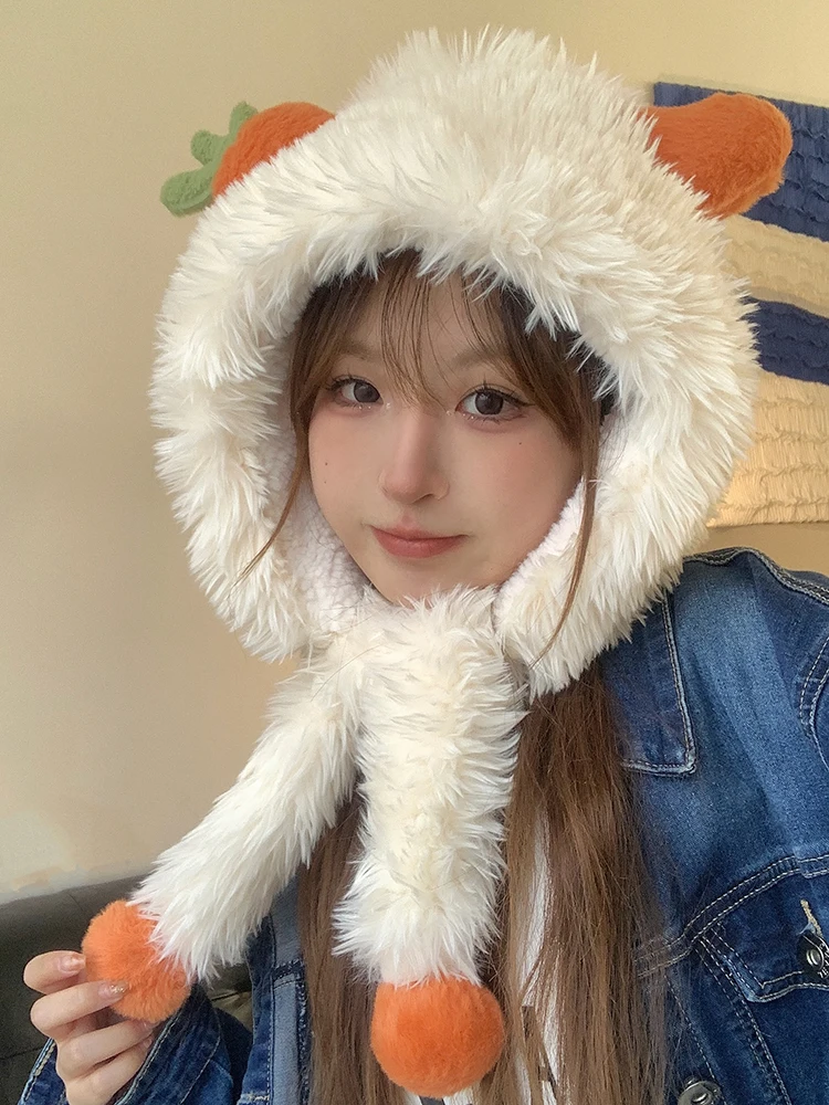 2024 Winter False Rex Rabbit Fur Bomber Hat Ushanka Cap Trapper Russian Artificial Hats Unisex False Rex Rabbit Fur Cap R247