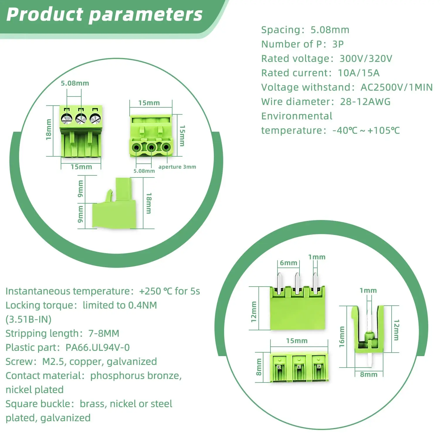 50 Stuks 2edg 5.08Mm Plug-In Pcb-Klemmenblok 2p3p 4P Rechte Pin Plug Pin Houder Compleet Set In Doos