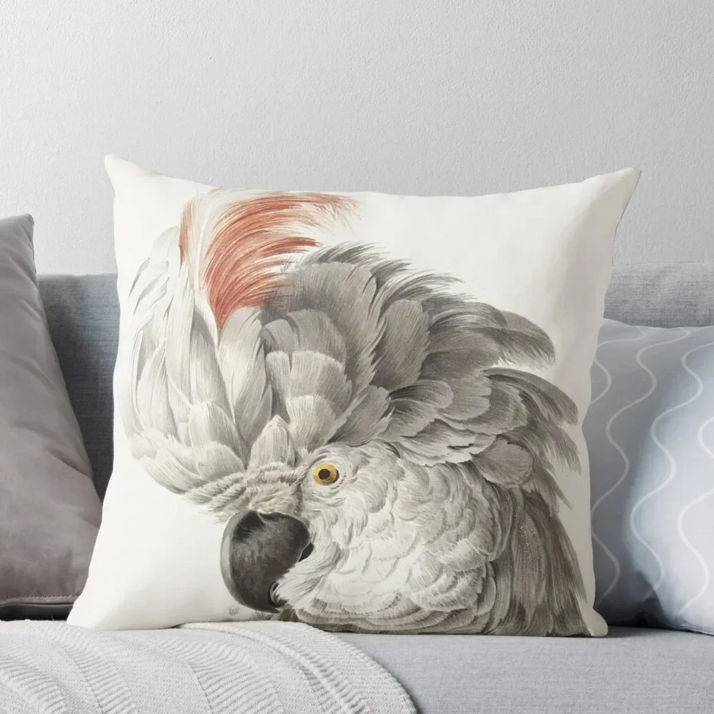 Vintage Tropical Cockatoo Illustration Throw Pillow Pillow Covers Decorative Sofa Cover Pillow