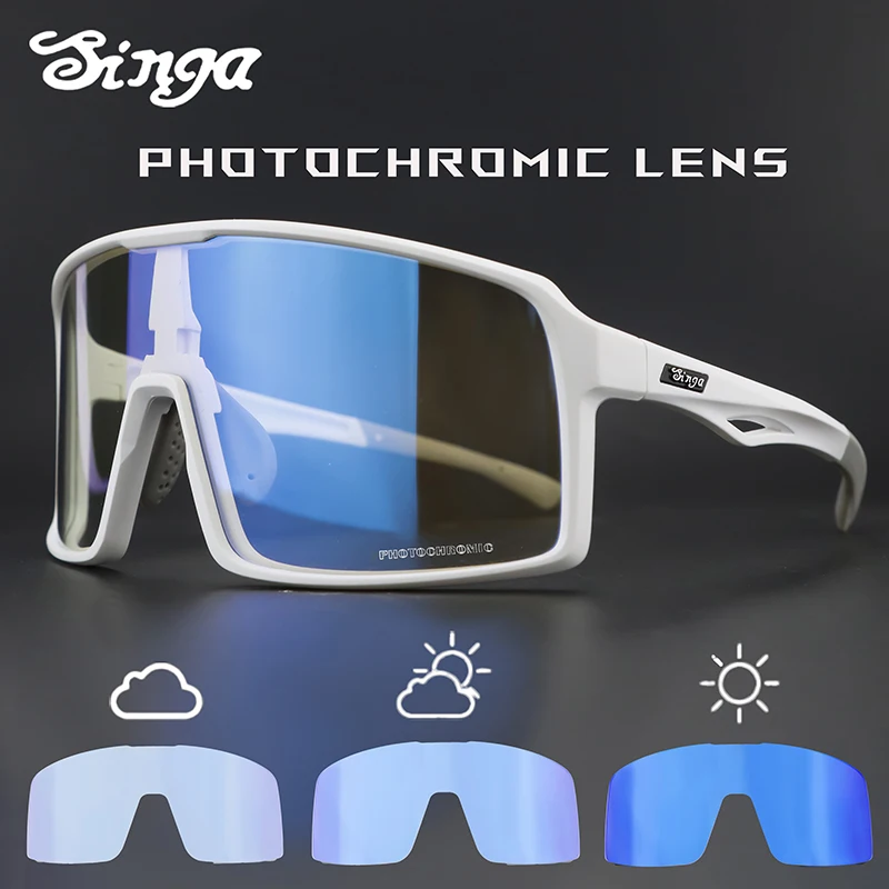 Meekleurende fietsbril Singa fietszonnebril UV400 hardloopzonnebril Oculairs Fietsbrillen Zonnebrillenuitrusting