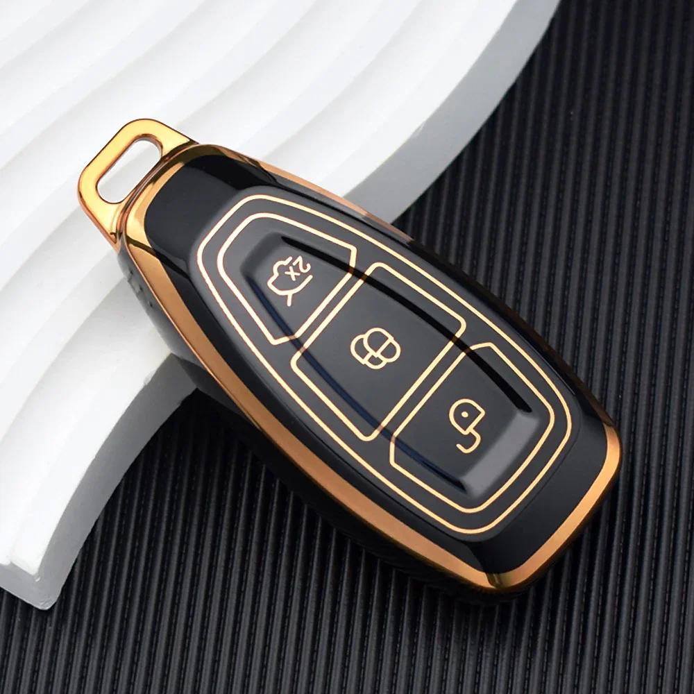 3 Buttons TPU Key Case Cover For Ford Mondeo Fiesta Kuga ST Line MK3 Focus 3 Station Wagon Ecosport Transit Custom