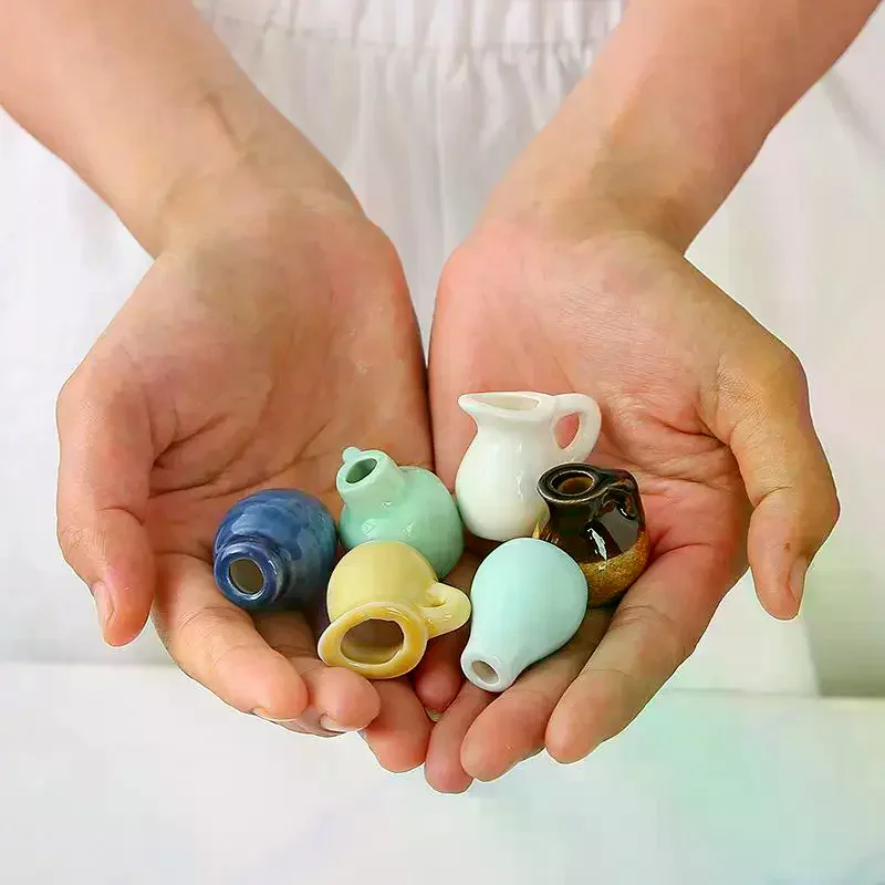 

Decorative Decoration Creative 1pcs Diy Magnetic Flower Arrangement Object for Home Kitchen Mini Ceramics Vase Fridge Magnet