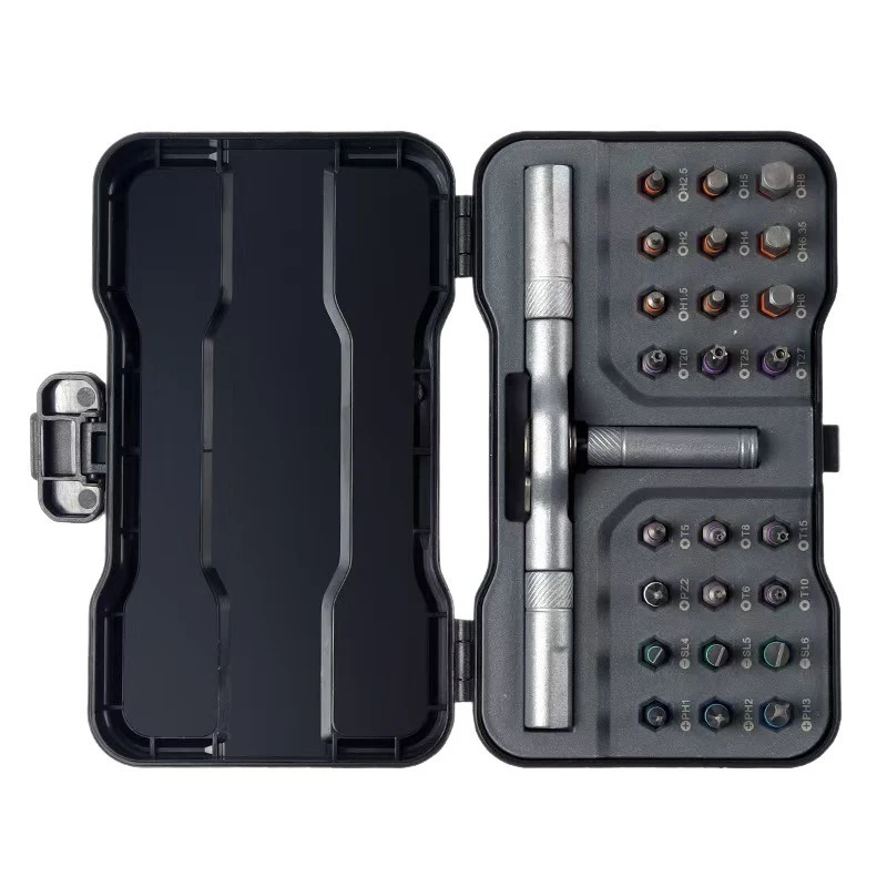 24-in-1 Magnetic Screwdriver Set T-Type Ratchet Wrench S2 Bits Precision Repair Tool Kit for Phone Electronics