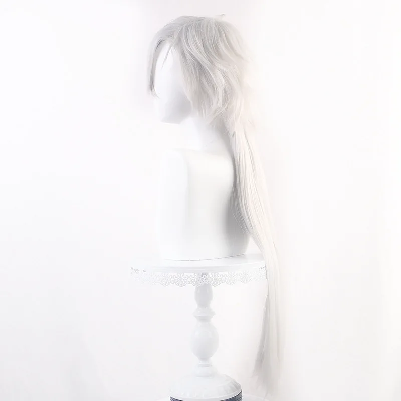 Virtual YouTuber Rainbow Society Gamers Ge Ye Peluca de cosplay Ge Ye Peluca gris plateada