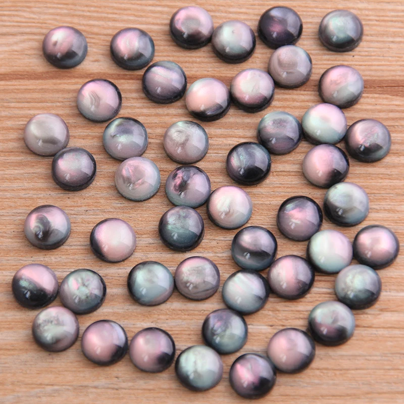 40pcs 8-20mm 2020 New Product Double Color Natural Ore Style Flat Back Resin Cabochons For Bracelet Earrings Accessories