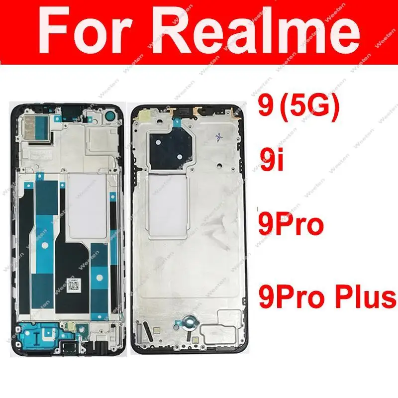 Front LCD Frame Housing For Realme 9 Pro 9Pro Plus 9i 9 4G 5G Lcd Screen Front Frame Bezel Cover Middle Case Replacement