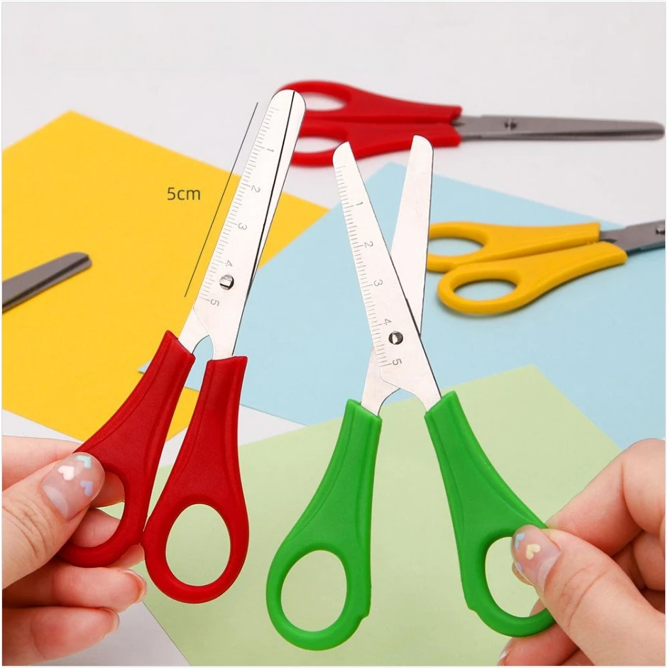 กรรไกร DIY กรรไกรทำด้วยมือความปลอดภัยไม้บรรทัดขนาดกรรไกรเครื่องเขียนนักเรียนโรงเรียนอุปกรณ์สำนักงานขนาดเครื่องเขียนเครื่องมือ