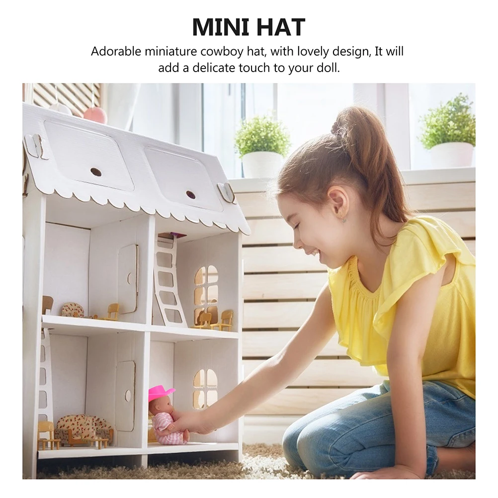 

40 Pcs Mini Cowboy Hat Small Decoration Centerpieces for Tables Western Party Favors Miniature Figurines Women