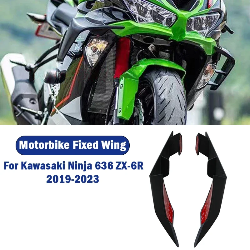 For KAWASAKI ZX-6R ZX 6R ZX6R ZX-636 2019-2023 2020 Motorcycle Fairing Parts Aerodynamic Wing Kit Fixed Winglet Fairing Wing