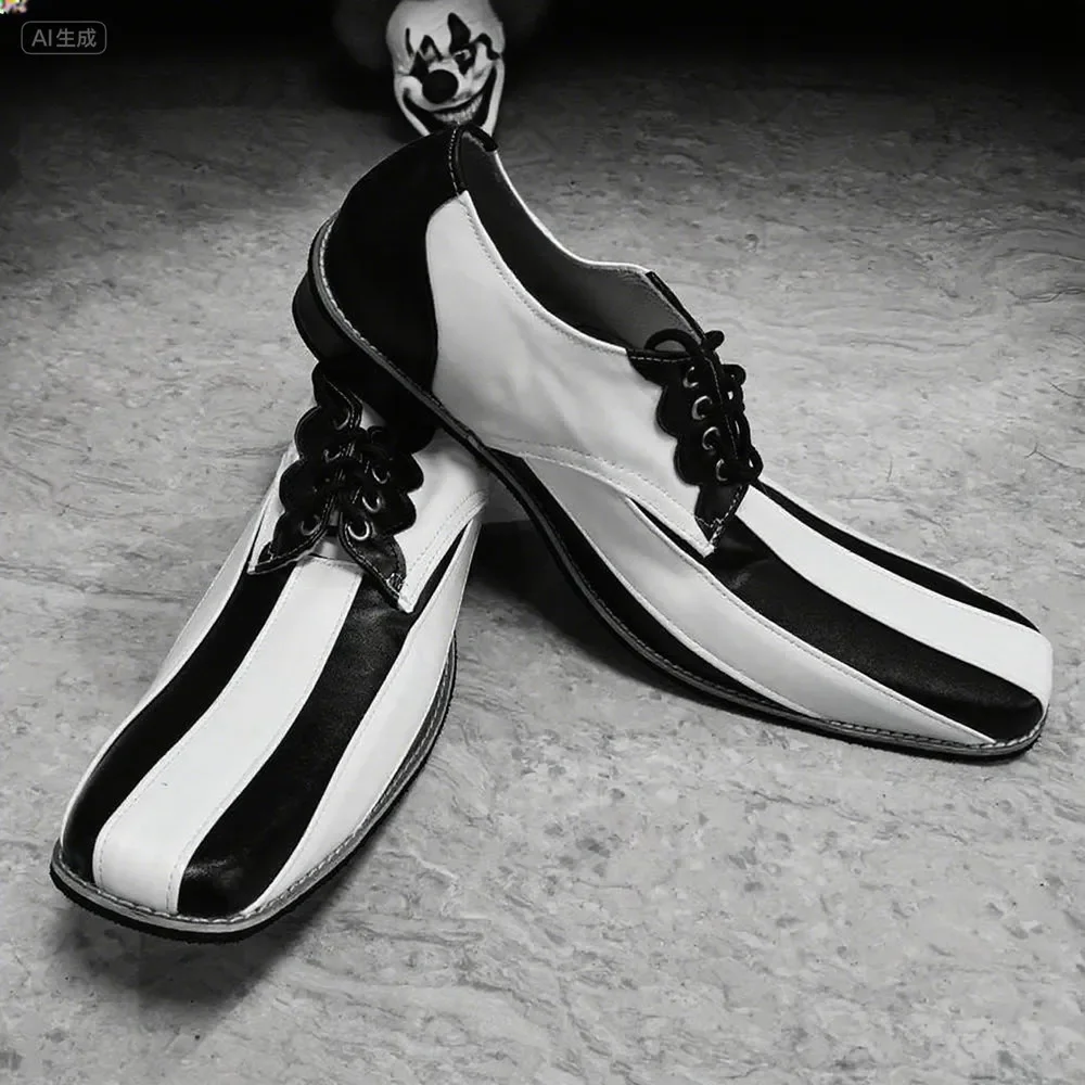 36cm B ‌ fehlt weiße Clown-Schuhe mit spitzer Zehenpartie für Erwachsene, freie Größe, Club-Zirkus-Gefälligkeiten, schmale Joker-Schuhe, Halloween, Cosplay