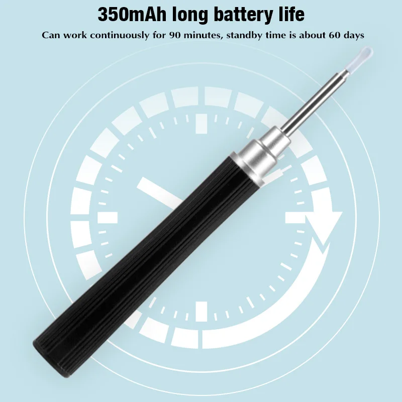 منظار الأذن مزيل شمع الأذن، منظف الأذن عالي الدقة بدقة 5 ميجابكسل مع 360 درجة °   منظار أذن واسع الزاوية، كاميرا منظف أذن WiFi مع 6 مصابيح LED، منتقي أذن