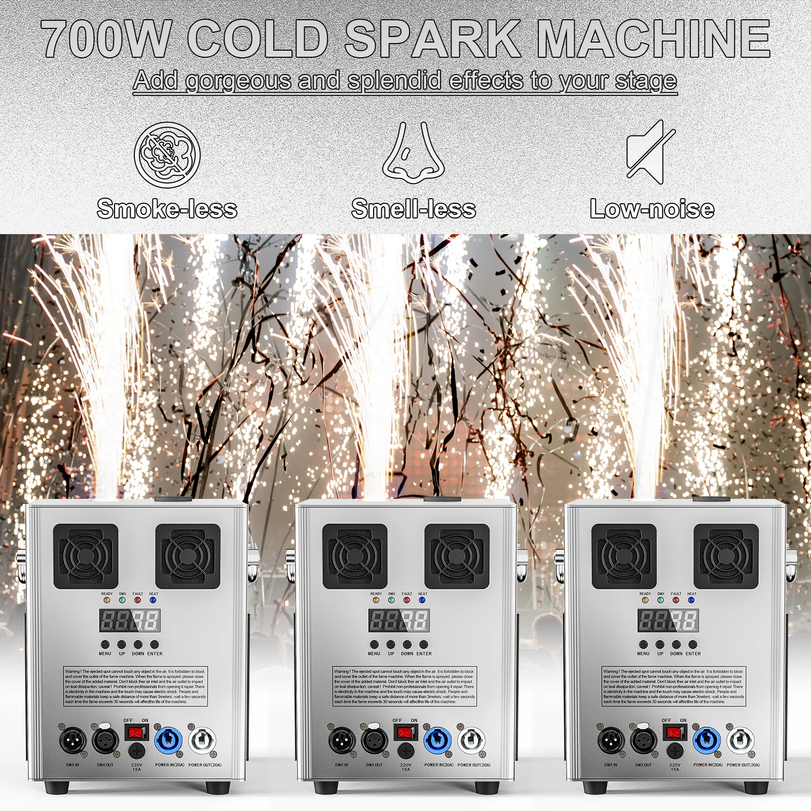 700W Spark Machine Cold Fireworks Machine Fieryzeal Stage Equipment Special Effect Machine Wedding Musical Show Ceremony