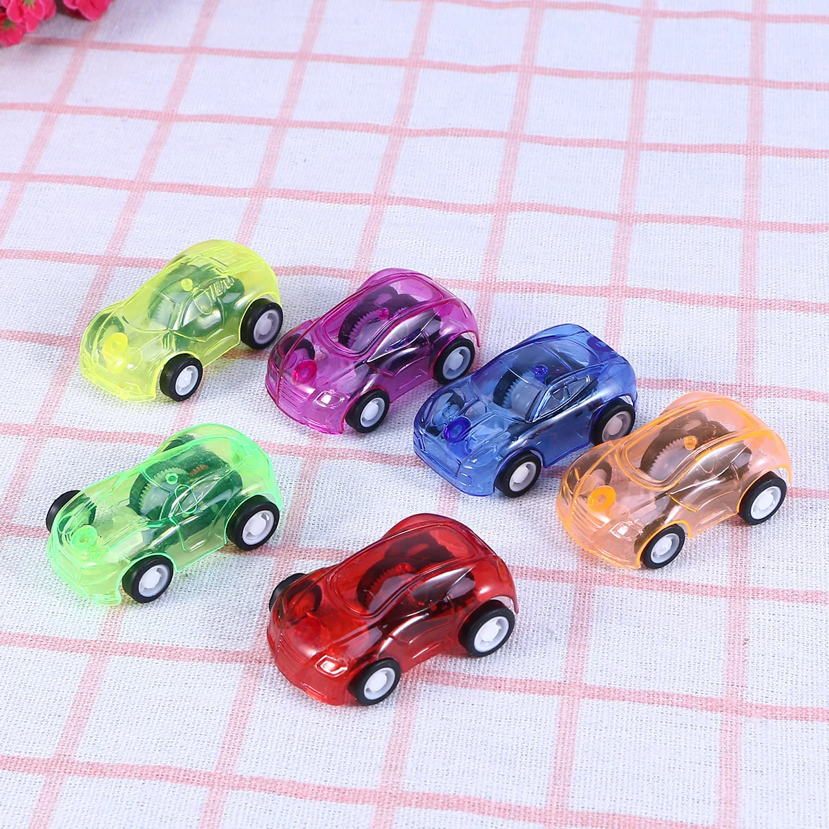 24pcs Mini Pull Back Car Toys Transparent Push and Pull Back Vehicle Children Boy Gifts (Random Color)