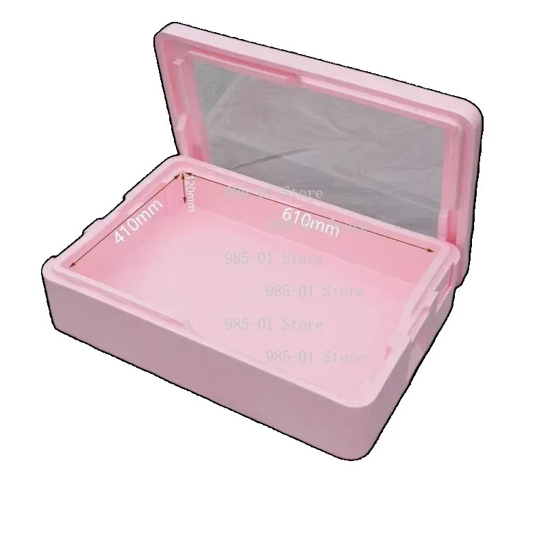Portable Insulated Foam Cooler Box with Transparent Cover - Tiramisu Mold Storage & Food Fresh-Keeping Container