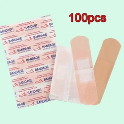 100Pcs PE Band-Aid Breathable Adhesive First Aids Medical Bandages Patch Cushion Wound Hemostasis Stickers