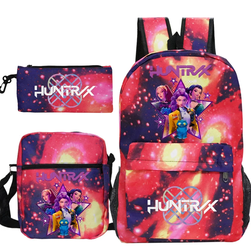 

Kpop Demon Hunters Backpack Students Schoolbag Large Capacity Rucksack Pencil Case 3Pcs/set Anime Backpacks For Girls Boys Gift