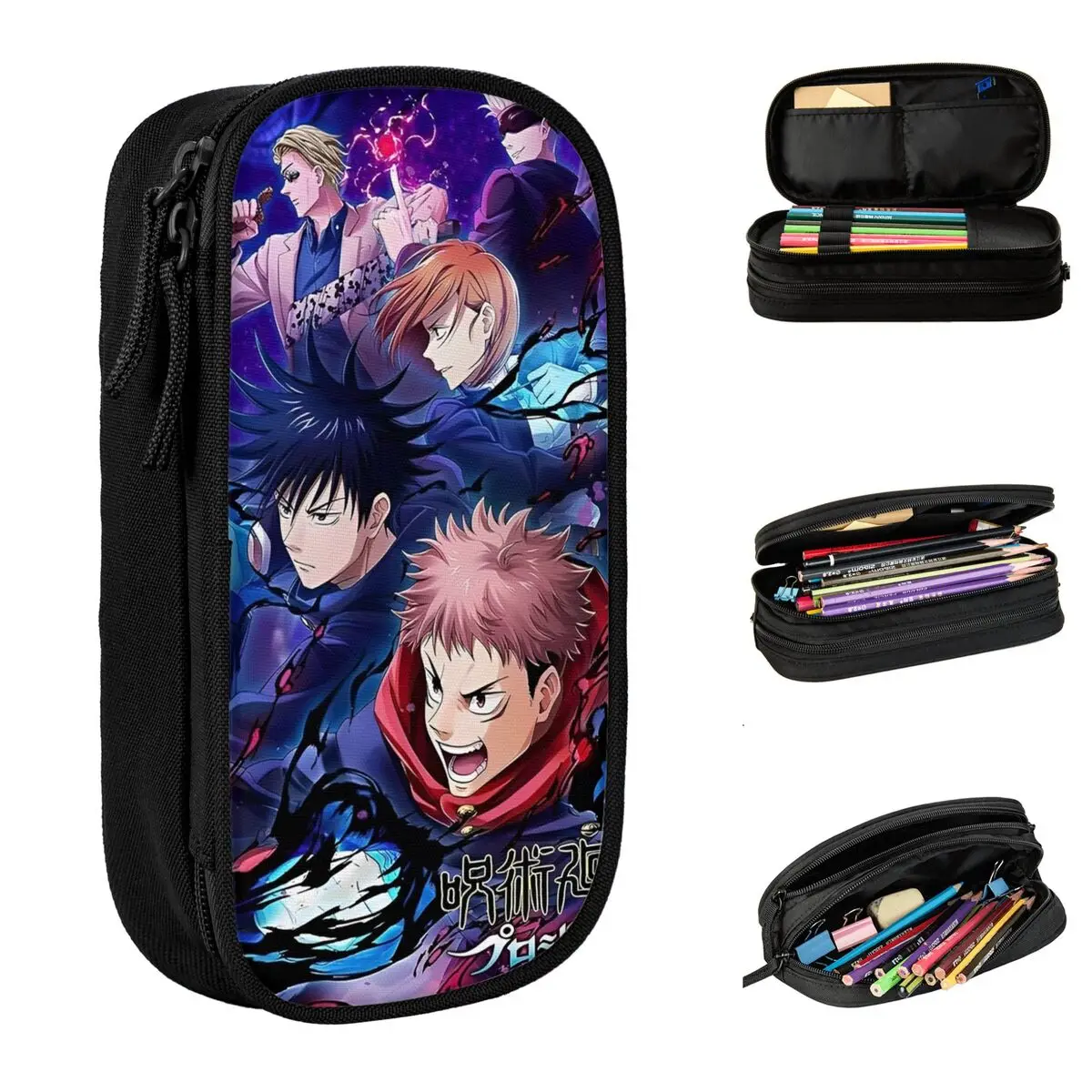 

Fun Jujutsu Kaisen Anime Cartoon Pencil Case Itadori Yuji Pencilcases Pen Kids Big Capacity Bags Office Gifts Stationery