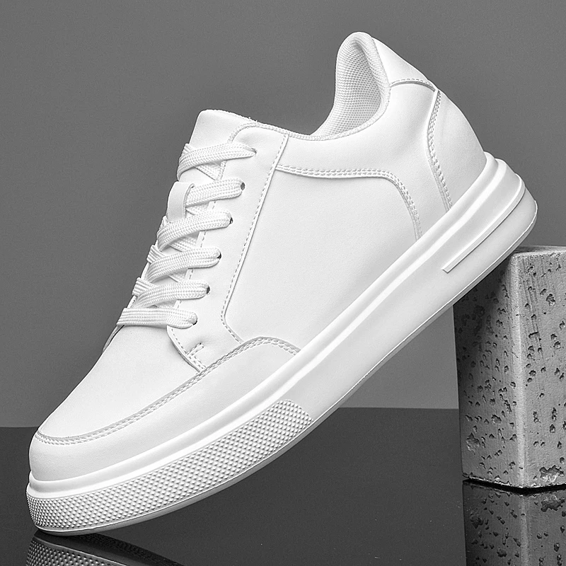 Black Men's Sneakers Men Elevator Shoes Height Increasing Shoes for Man Insoles 6CM Hidden Heels Sport Couple White Shoes 36-45