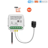 Tuya WiFi medidor de energía doble inteligente con transformador de corriente abrazadera Monitor medidor de potencia medidor de consumo eléctrico