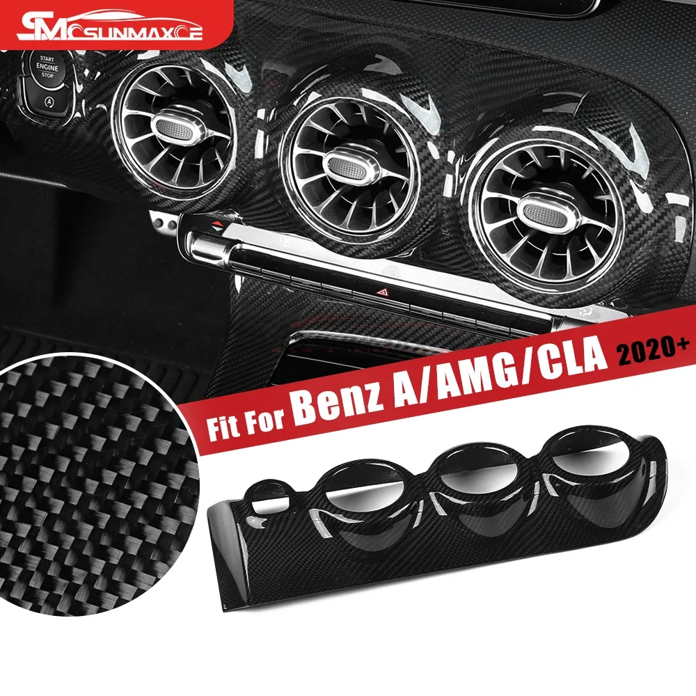 

Real Carbon Fiber Car Console Dashboard Air Vent Panel Cover For LHD RHD Mercedes Benz CLA C118 W177 V177 A35 A45