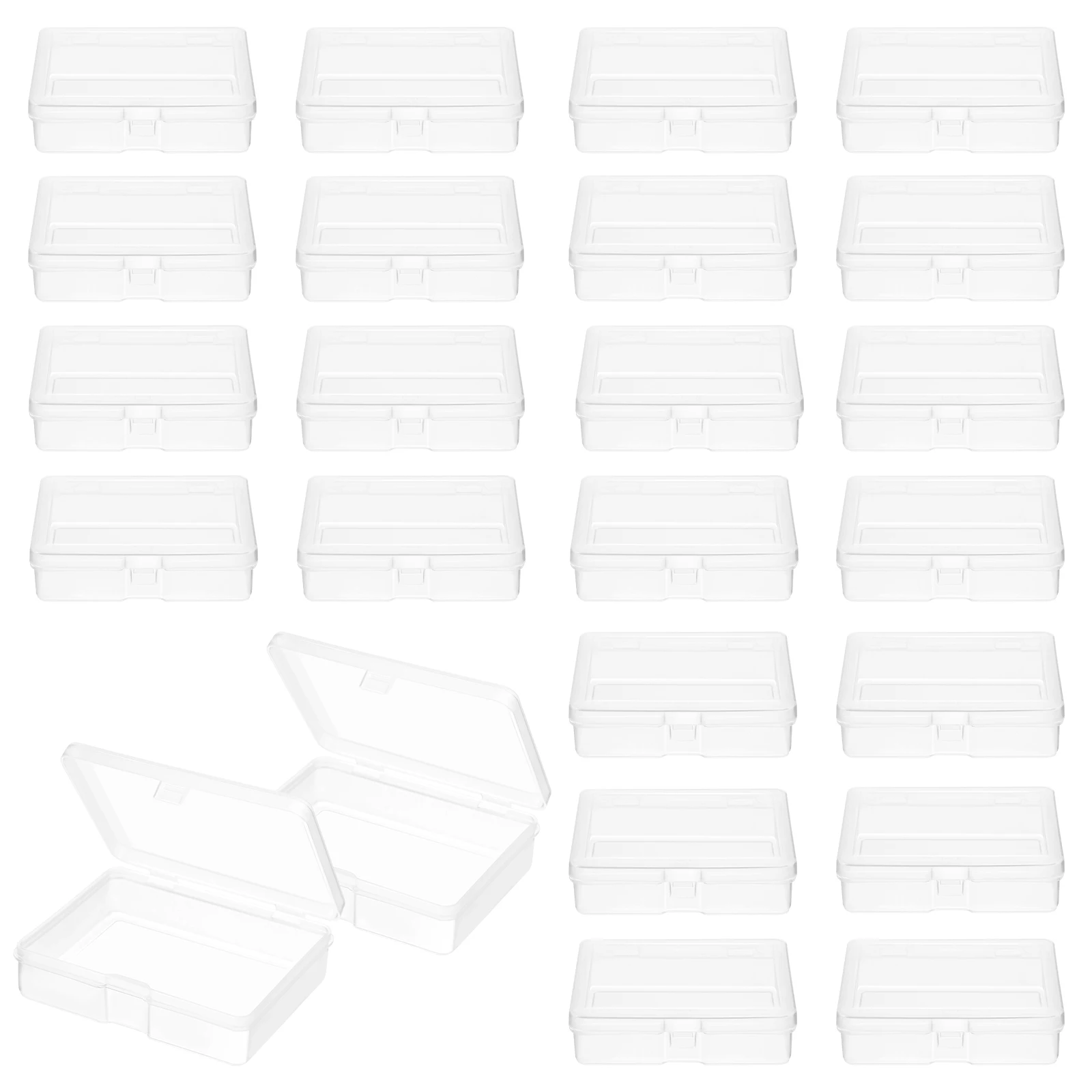 

24 Pcs Clear Plastic Storage for Jewelry Beads Crafts Coins Organizer Container Small Plastic Boxes Universal