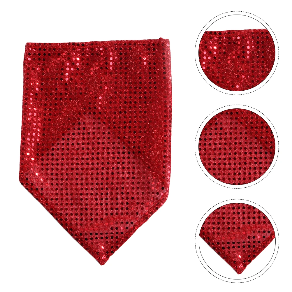 

2pcs Dog Neck Scarf Shiny Sequin Bandana Pet Triangle Accessories Wedding Halloween Party Decoration Polyester Pet Dog