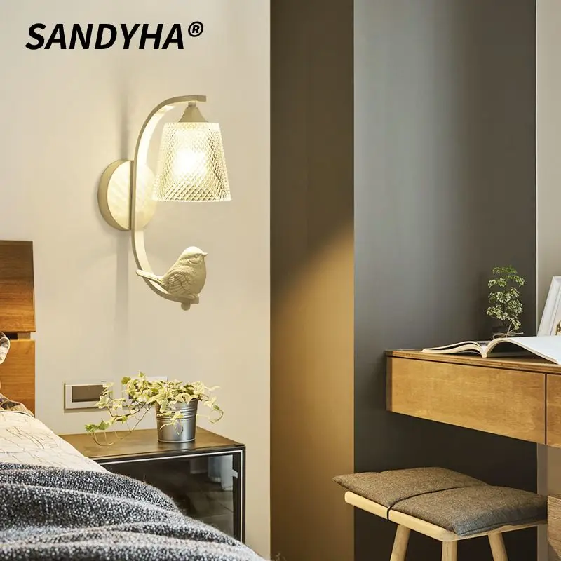 SANDYHA Modern Nordic Chandelier LED Pendant Light Fixture for Bedroom Living Room Dining Table Home Decor Advanced Lighting